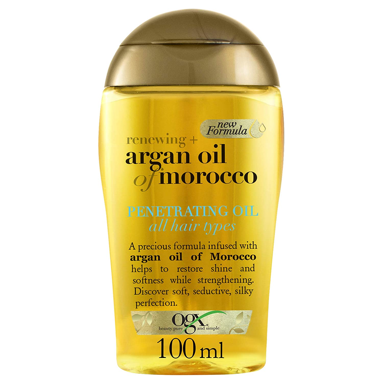 OGX Renewing + Argan Oil of Morocco Penetrating Hair Oil Treatment, Moisturizing & Strengthening Silky Oil for All Hair Types, Paraben-Free, Sulfated-Surfactants Free, 3.3 fl oz - 24hrsmart